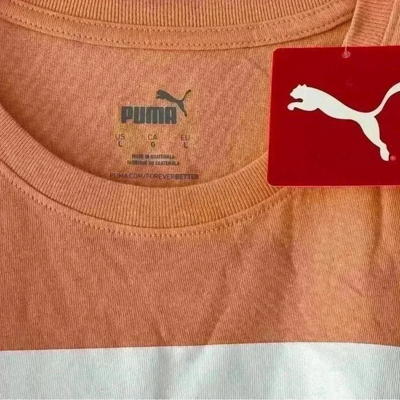 PUMA Womens Script Tee Peach Pink Size L - Picture 8 of 14